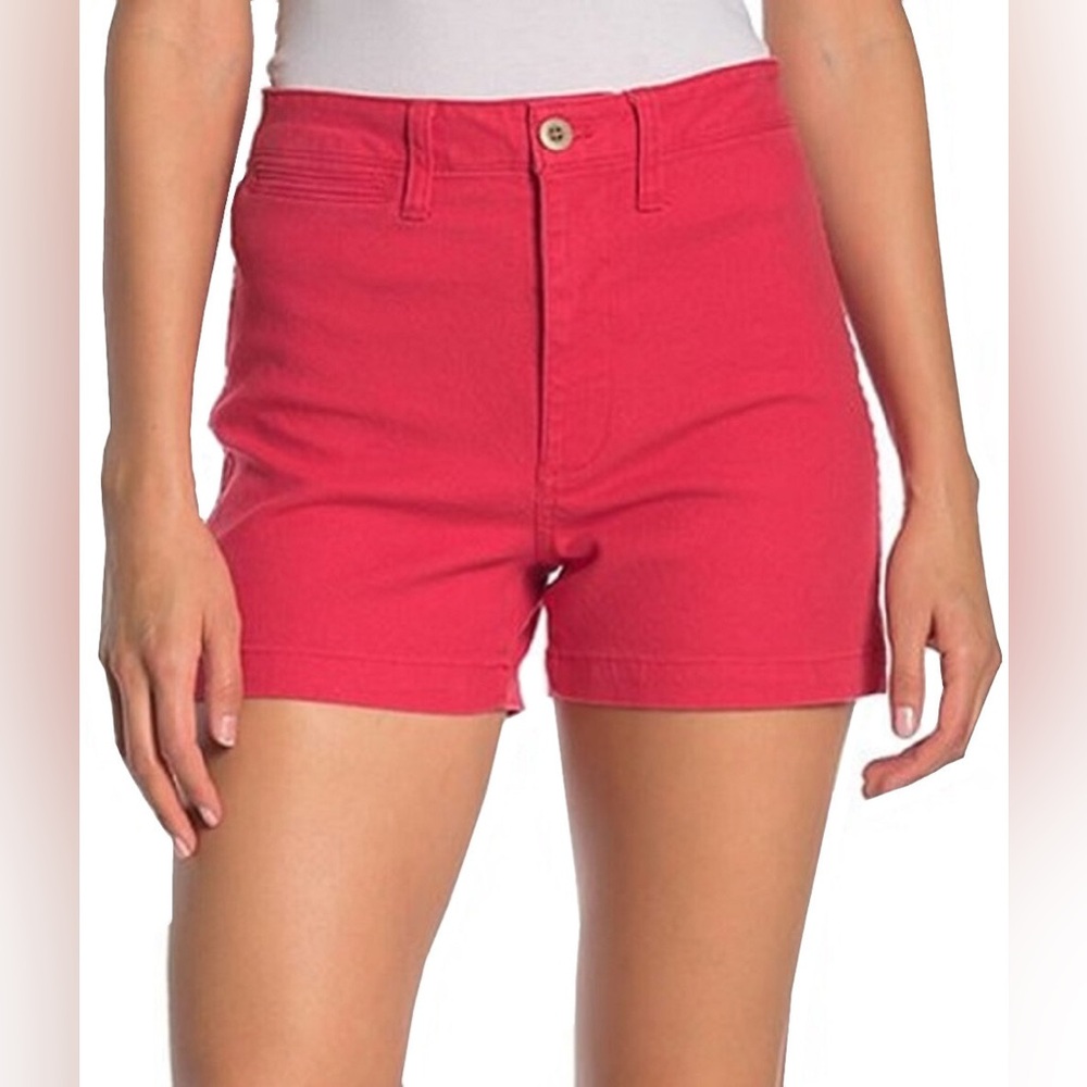 Madewell Red Denim High Rise High Waist Jean Shorts 28 29
